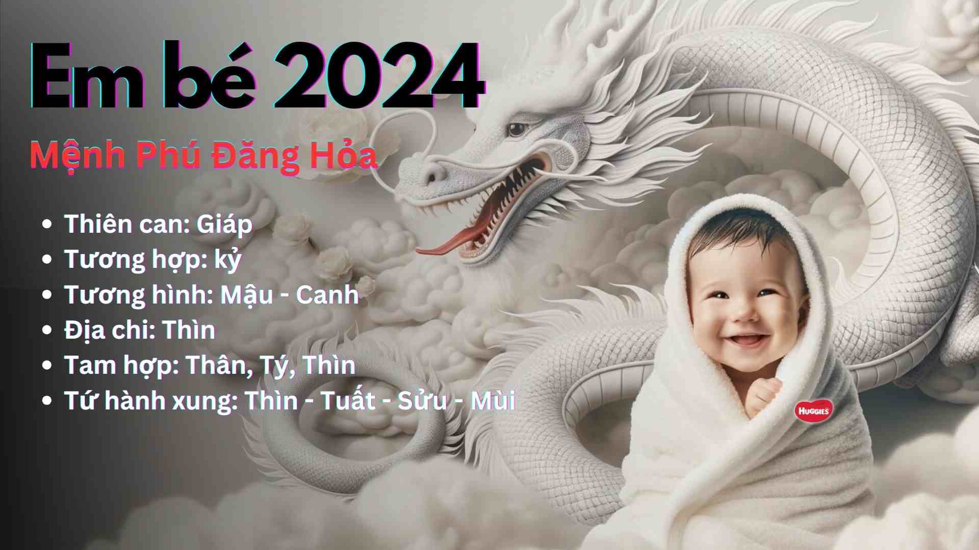 Sinh con năm 2024 là Giáp Thìn, con rồng, mệnh Hỏa