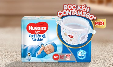 sản phẩm Huggies dòng tã sơ sinh bọc kén con tằm 360