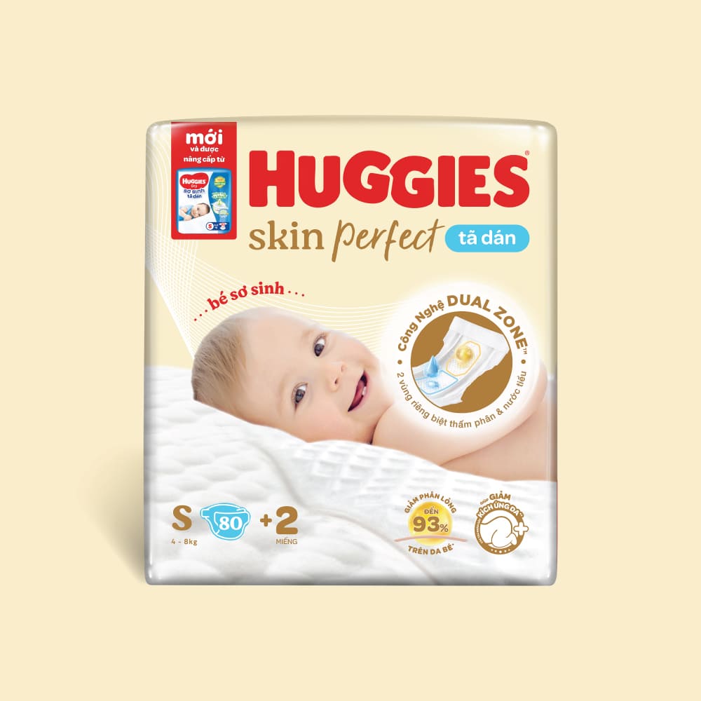 Tã dán sơ sinh Huggies Skin Perfect