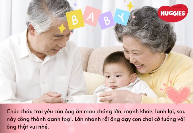 Lời chúc đầy tháng cho cháu của ông bà 