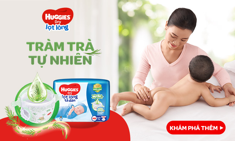 Tã dán Huggies Tràm Trà Tự Nhiên