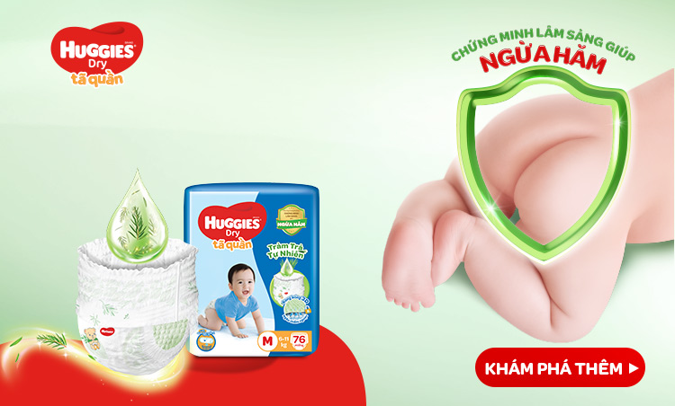 Dòng tã Huggies Tràm Trà Tự Nhiên giúp kháng khuẩn và làm dịu da bé