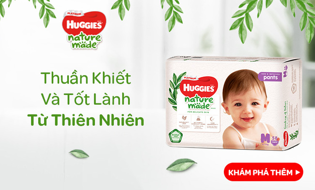 Tã dán cao cấp Huggies Platinum Naturemade bảo vệ làn da bé