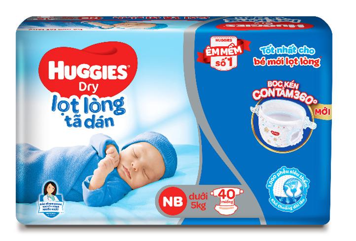Bỉm tã dán Huggies Dry size NB 74 miếng