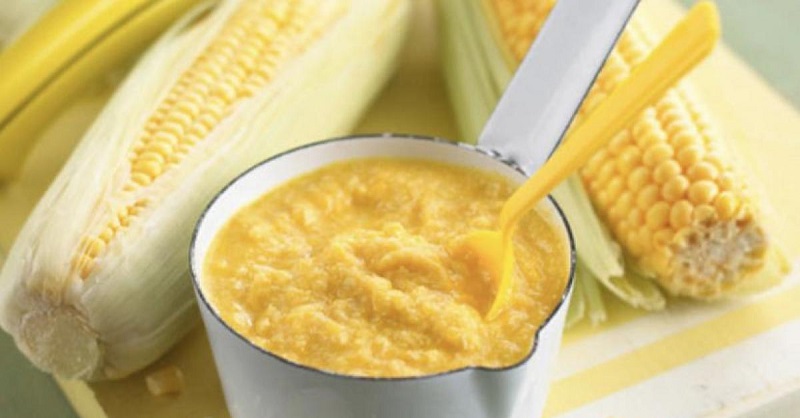 bột ngô, bột đậu xanh ăn dặm cho bé 5 tháng tuổi