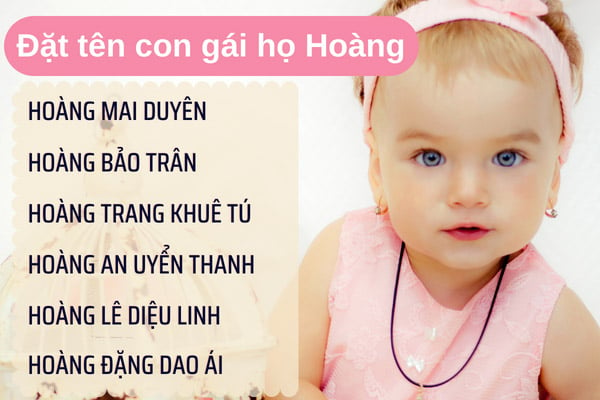 Đặt tên con gái họ Hoàng, Huỳnh