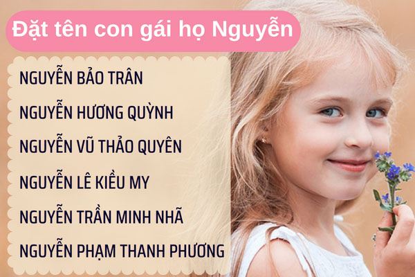 Đặt tên con gái 2024 họ Nguyễn