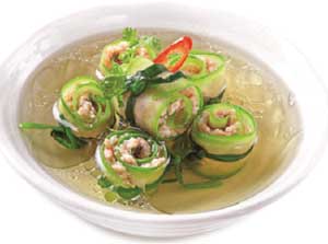 Bí đao cuộn tôm thịt - hình ảnh