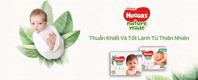 Sản phẩm tã dán cao cấp Huggies Platinum Naturemade giúp nâng niu làn da nhay cảm của bé