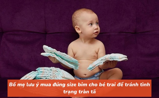 Mua đúng size bỉm cho con để tránh tình trạng tràn tã