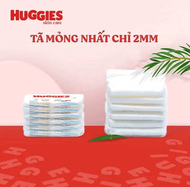 Tã quần Huggies Skin Care Tràm trà mỏng nhất chỉ 2mm