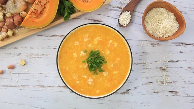  Cháo bò bằm bí đỏ