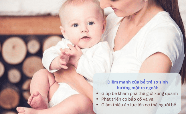 Bế bé hướng mặt ra ngoài sẽ giúp con khám phá thế giới xung quanh tốt hơn