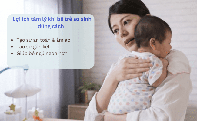 Lợi ích tâm lý khi bế trẻ đúng cách giúp bé cảm nhận tìm cảm của bố mẹ tốt hơn