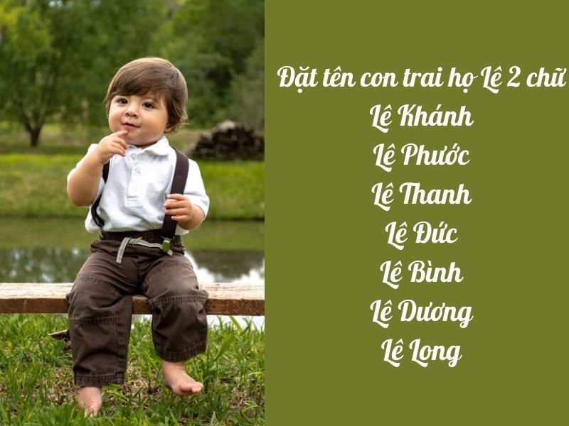 Đặt tên con trai họ Lê 2 chữ
