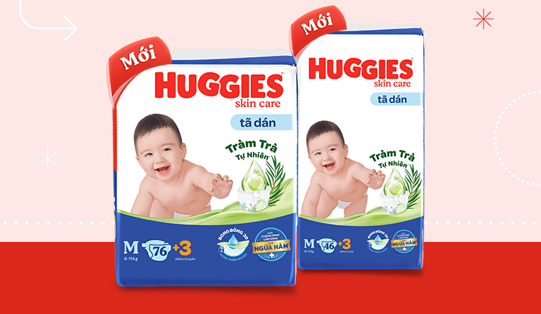 Tã Huggies Skincare Tràm trà tự nhiên