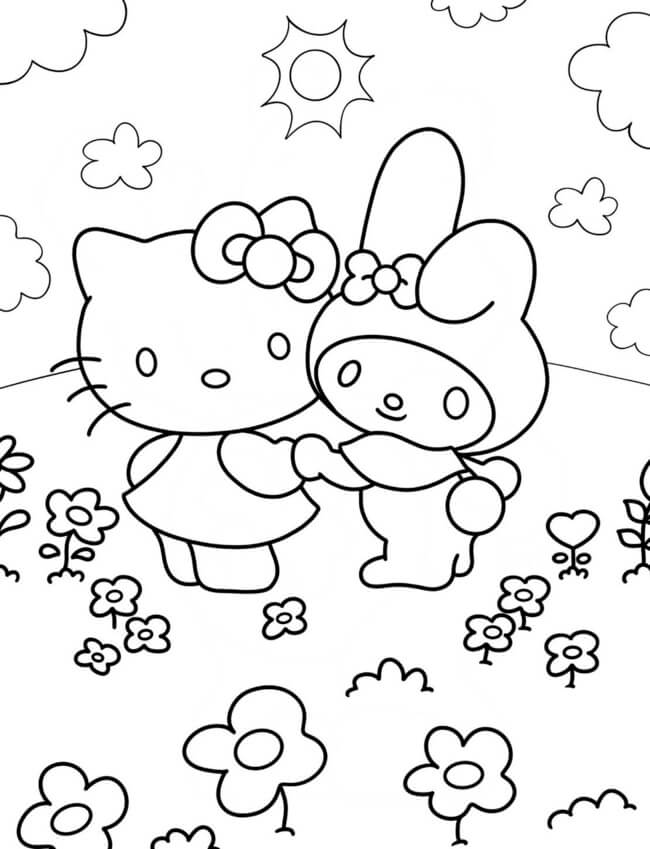 Trang tô màu Hello Kitty và những người bạn 2