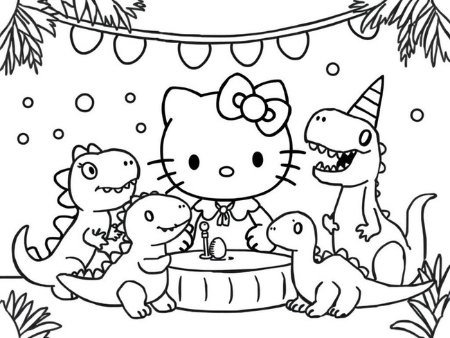 Trang tô màu Hello Kitty và những người bạn 3