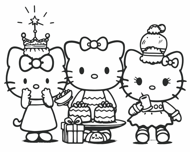 Trang tô màu Hello Kitty và những người bạn 5