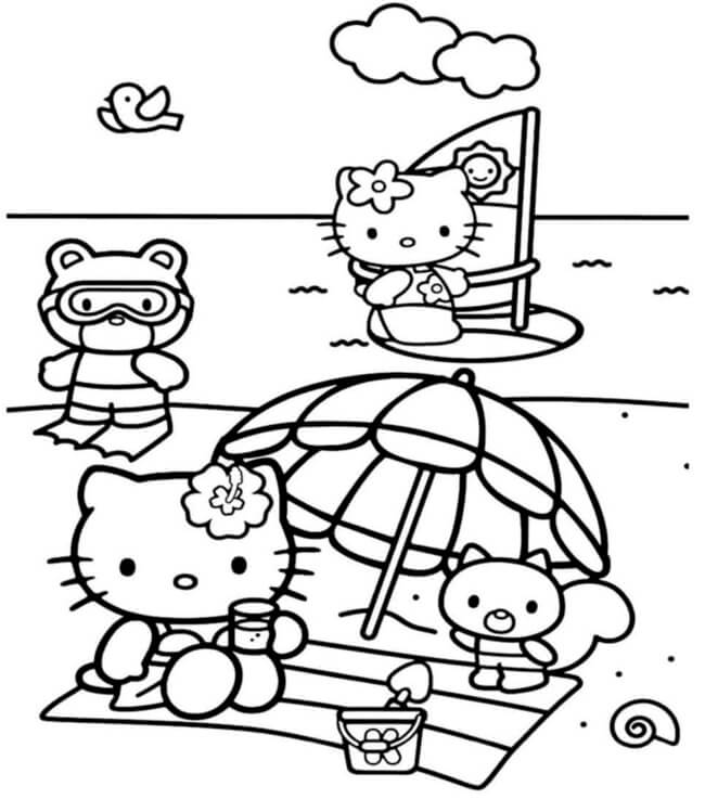 Trang tô màu Hello Kitty và những người bạn 9