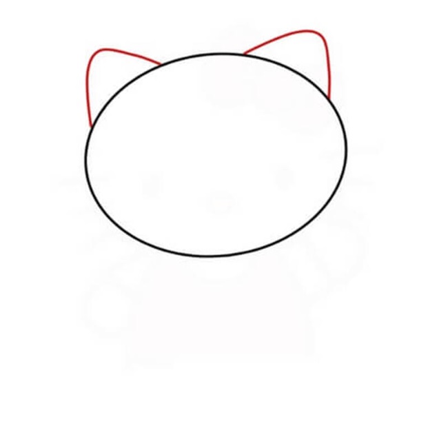 Hướng dẫn vẽ Hello Kitty đơn giản, đẹp 2