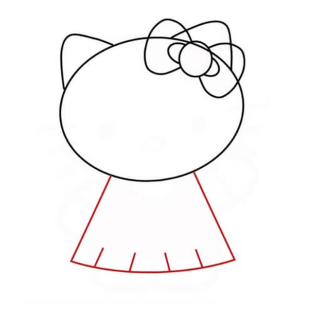 Hướng dẫn vẽ Hello Kitty đơn giản, đẹp 4