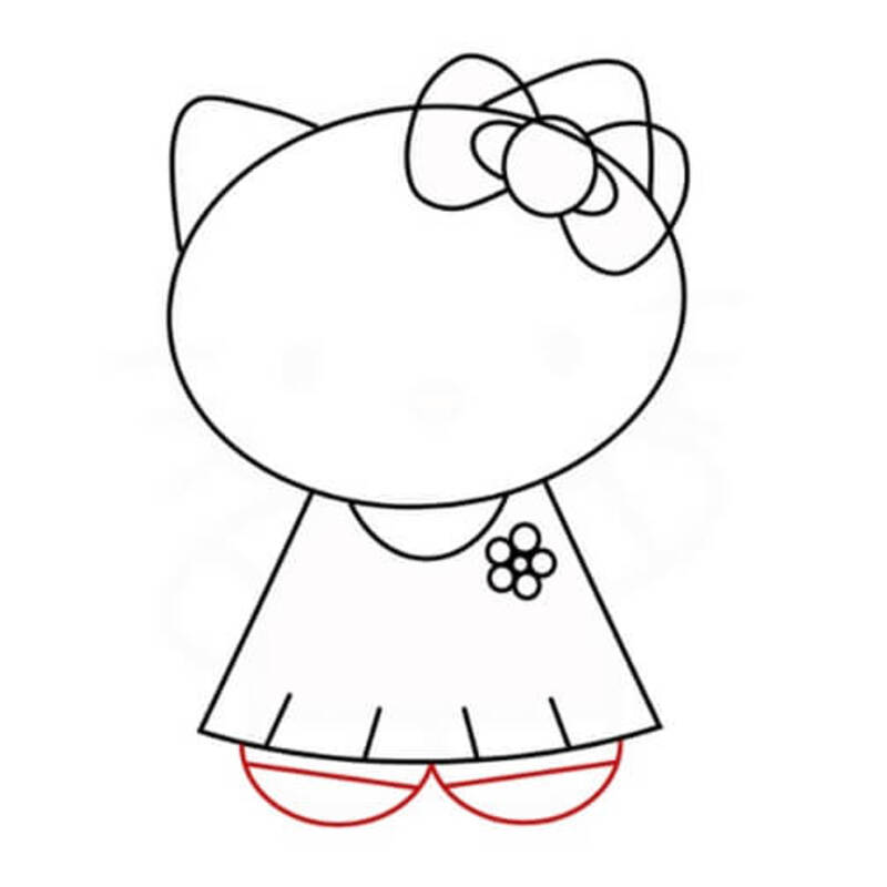 Hướng dẫn vẽ Hello Kitty đơn giản, đẹp 5