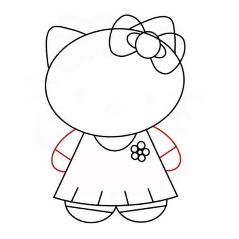 Hướng dẫn vẽ Hello Kitty đơn giản, đẹp 6