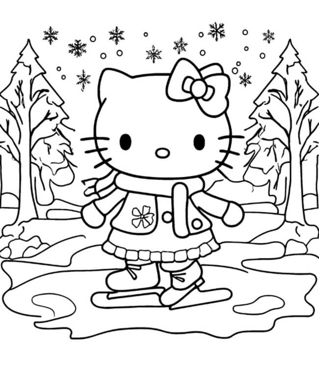 Tranh tô màu Hello Kitty dễ thương 6