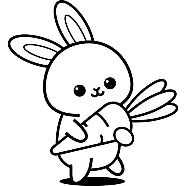 Tranh tô màu con thỏ chibi đẹp 1