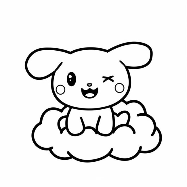Tranh tô màu con thỏ chibi đẹp 10