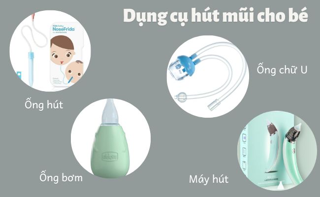 Các dụng cụ hút mũi cho trẻ