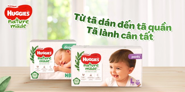 Tã dán Huggies Platium Naturemade 