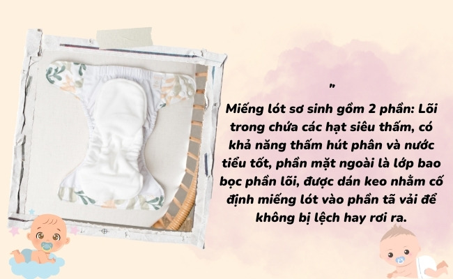 Cấu tạo miếng lót cho trẻ sơ sinh