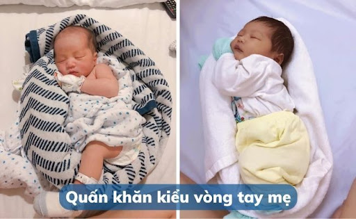 Cách quấn khăn theo kiểu vòng tay mẹ ôm con