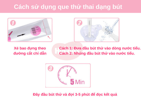 Các bước thử thai bằng que thử dạng bút