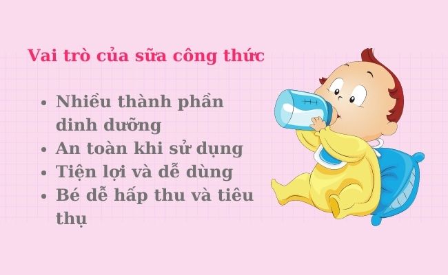 Sữa công thức có đầy đủ dưỡng chất để cung cấp cho trẻ sơ sinh