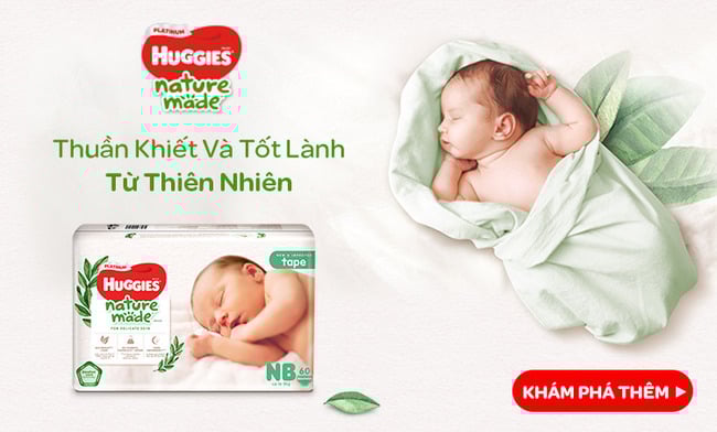 Tã dán cao cấp Huggies Naturemade an toàn cho bé