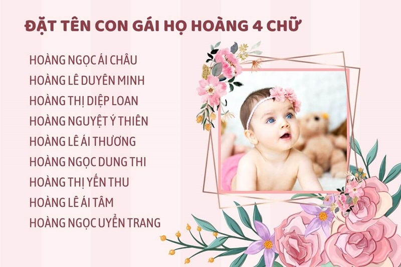 Đặt tên con gái họ Hoàng 4 chữ