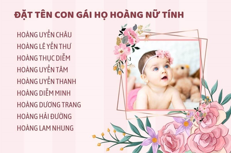 Đặt tên con gái họ Hoàng nữ tính