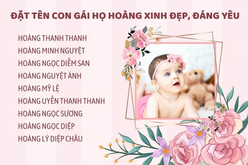 Đặt tên con gái họ Hoàng xinh đẹp
