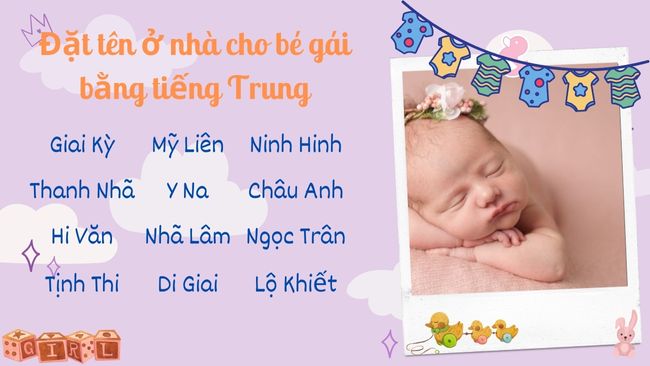 Đặt tên ở nhà cho bé gái bằng tiếng Trung