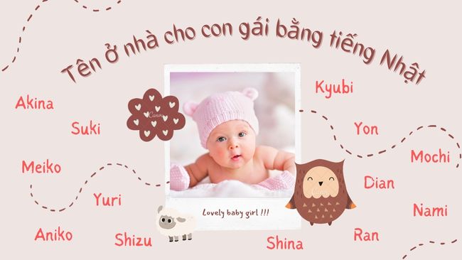 Tên ở nhà hay cho bé gái bằng tiếng Nhật