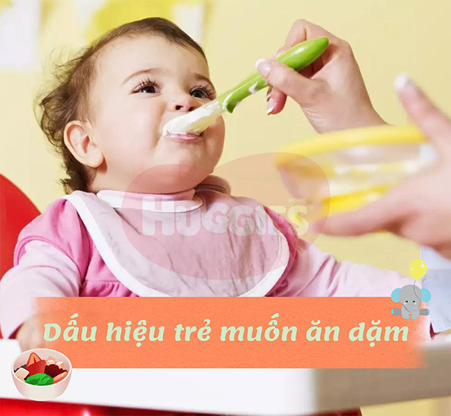 Dấu hiệu trẻ muốn ăn dặm