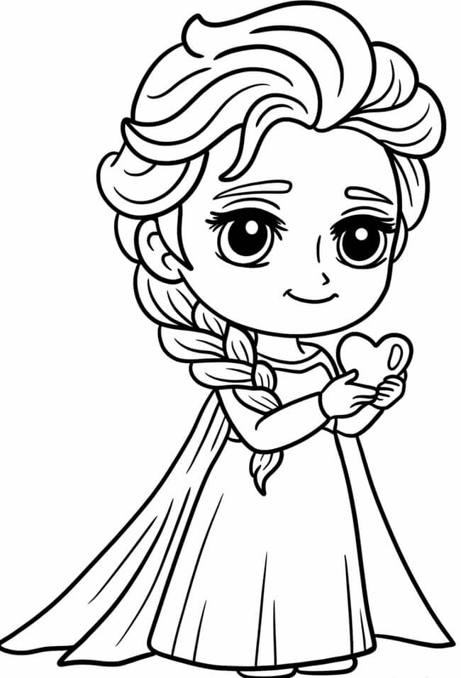 Tranh tô màu búp bê chibi dễ thương 10