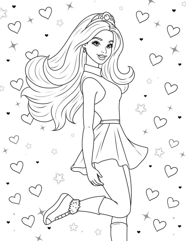 Tranh tô màu búp bê Barbie