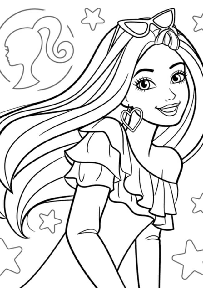 Tranh tô màu búp bê Barbie 3