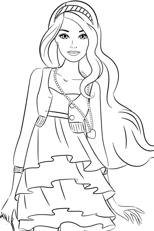 Tranh tô màu búp bê Barbie 5