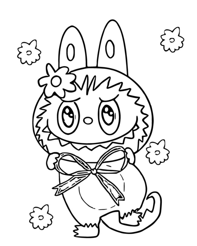 Tranh tô màu búp bê chibi dễ thương 6