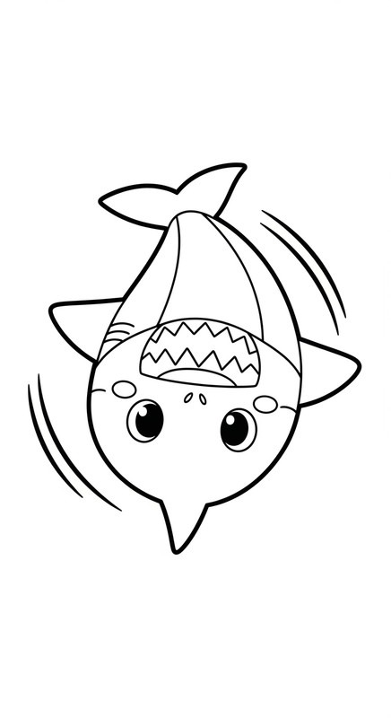 Tranh tô màu cá mập, Baby Shark cute 5